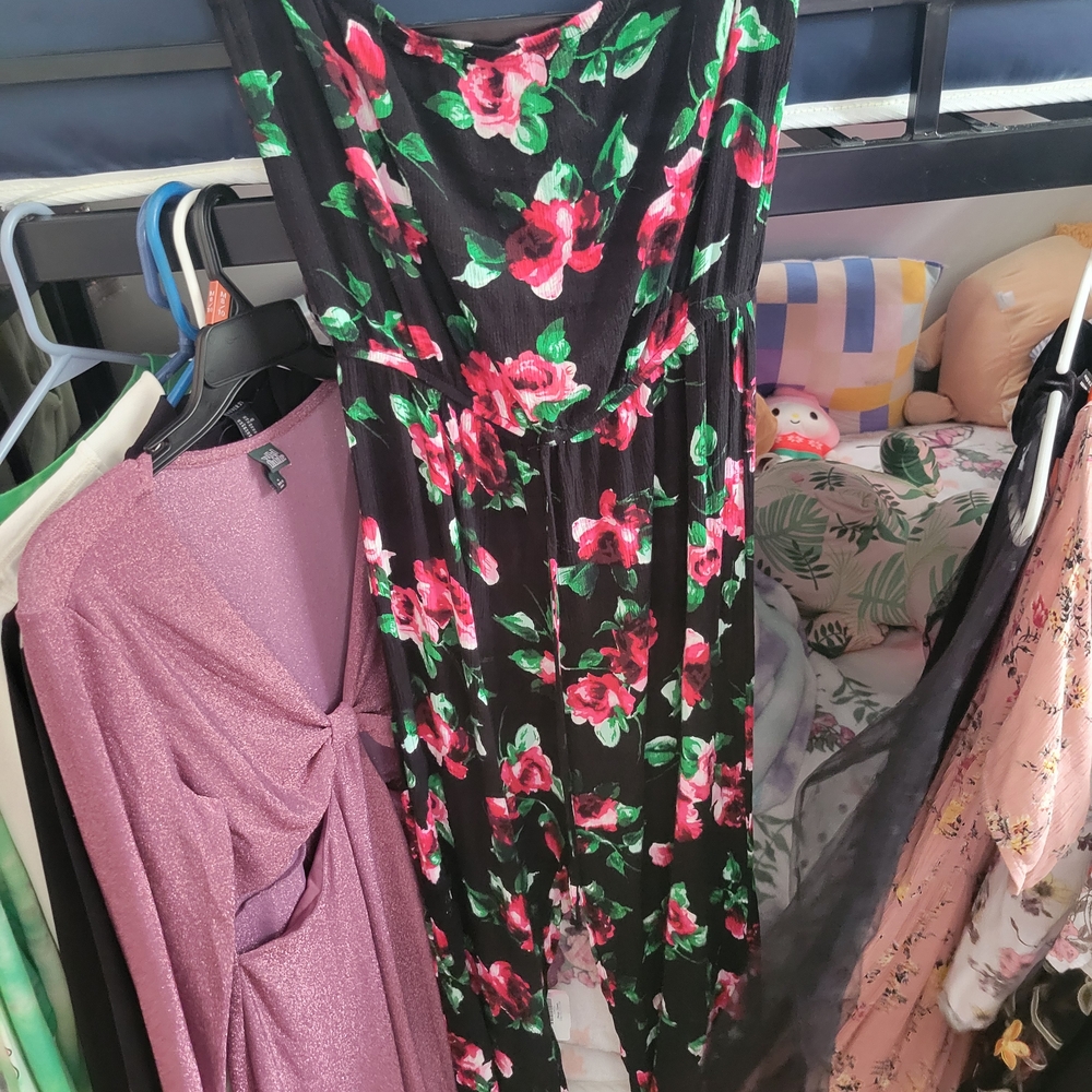 Floral Black Jumpsuit